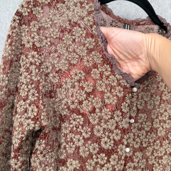 Koko Marianne Kooimans Italian Embroidery on Silk Button Cardigan Size 1/US 2/4 - Picture 3 of 14